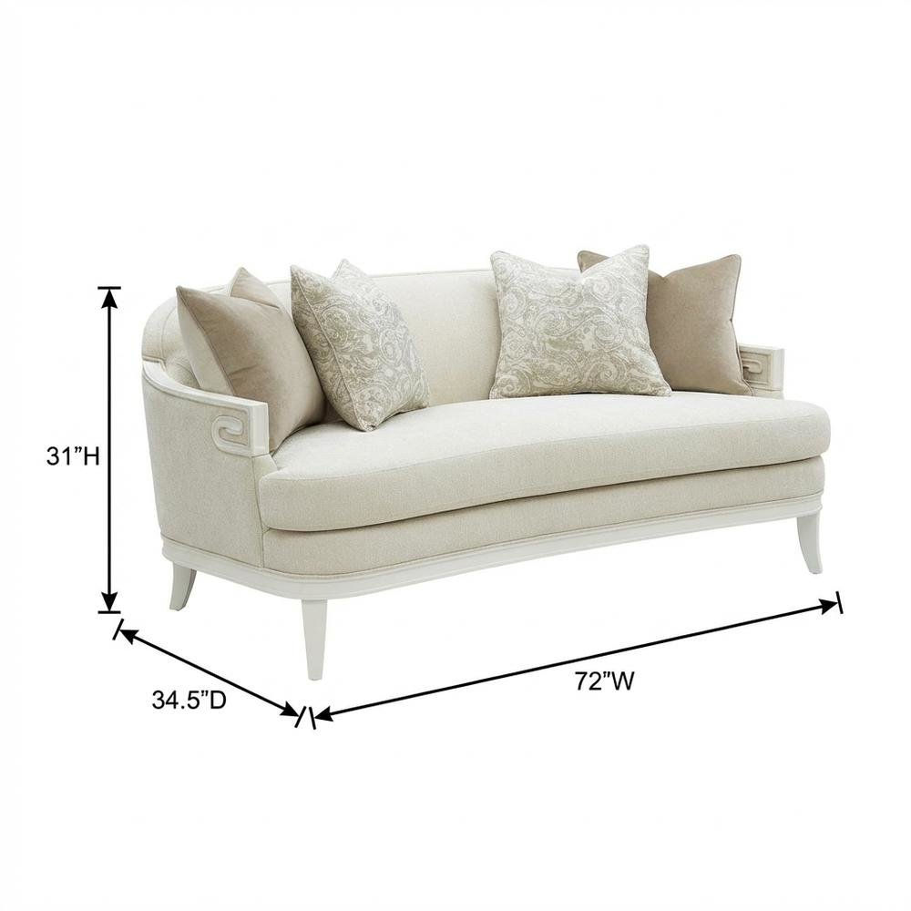 La Marisia Chenille Loveseat - Tranquil/Creamy Pearl