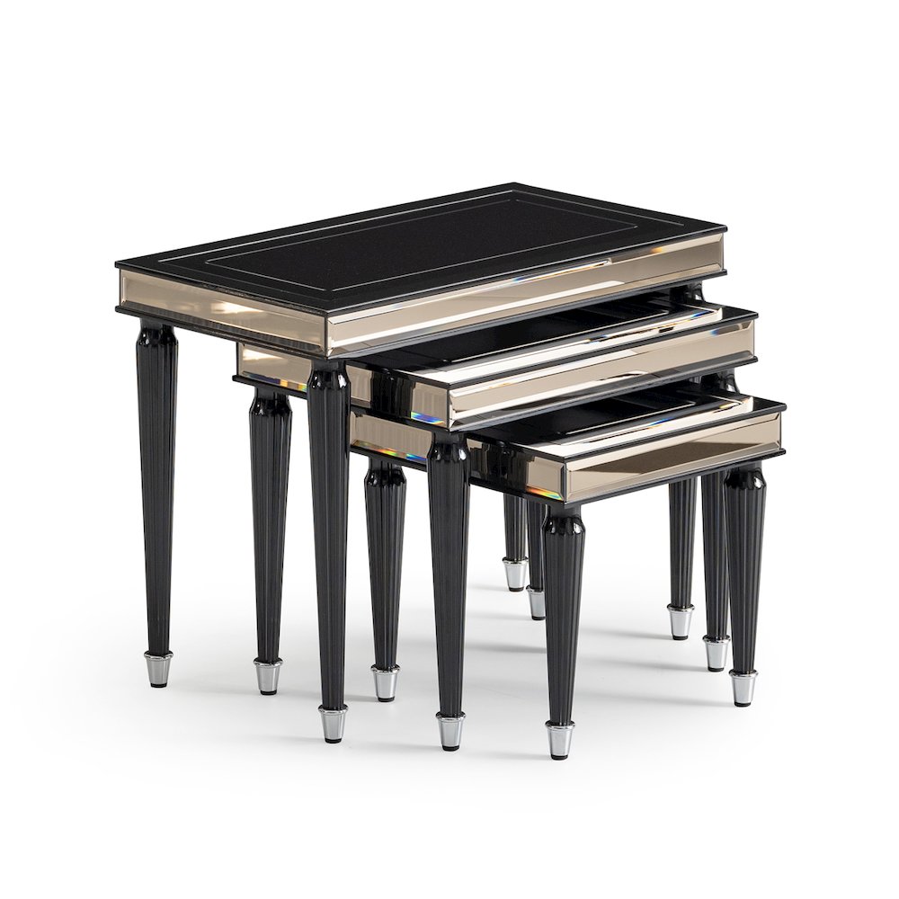 La Francaise Nesting Tables, Set of 3 - Black Ice