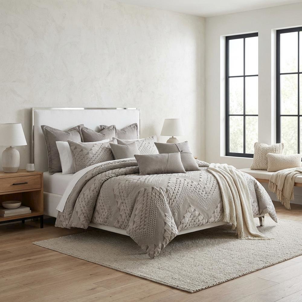 Peak View 10-Piece King Comforter Set - Taupe