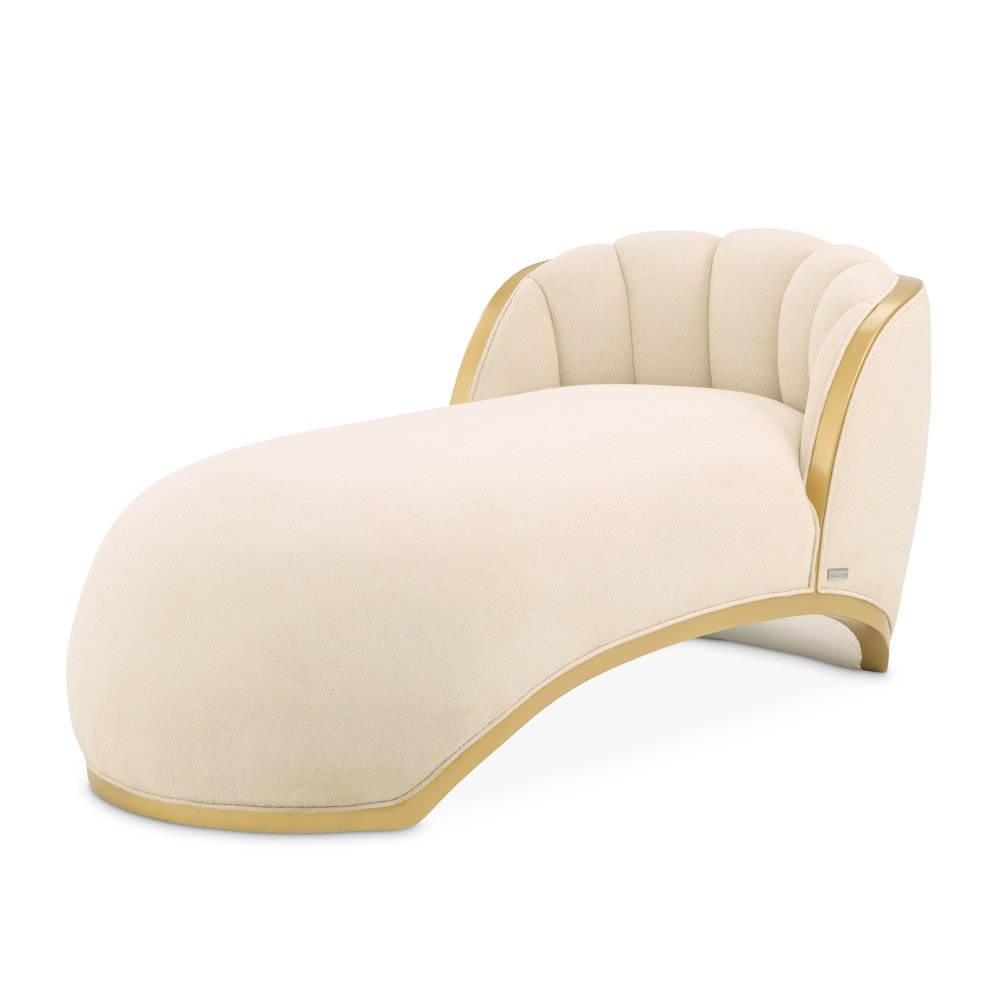 Scotts Square Chaise - Cornsilk/Light Champagne