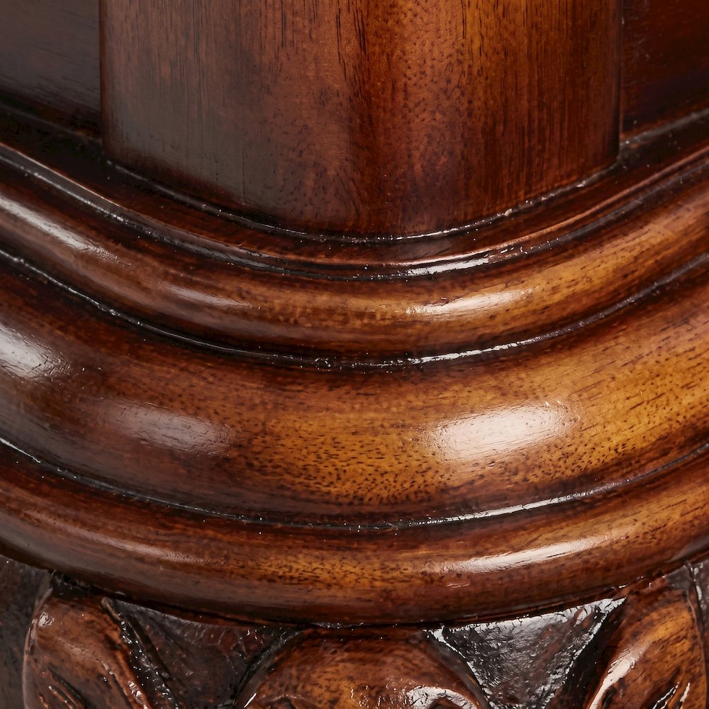 Starlight Canyon Home Leather-Upholstered Solid Wood Bench, Honey Walnut