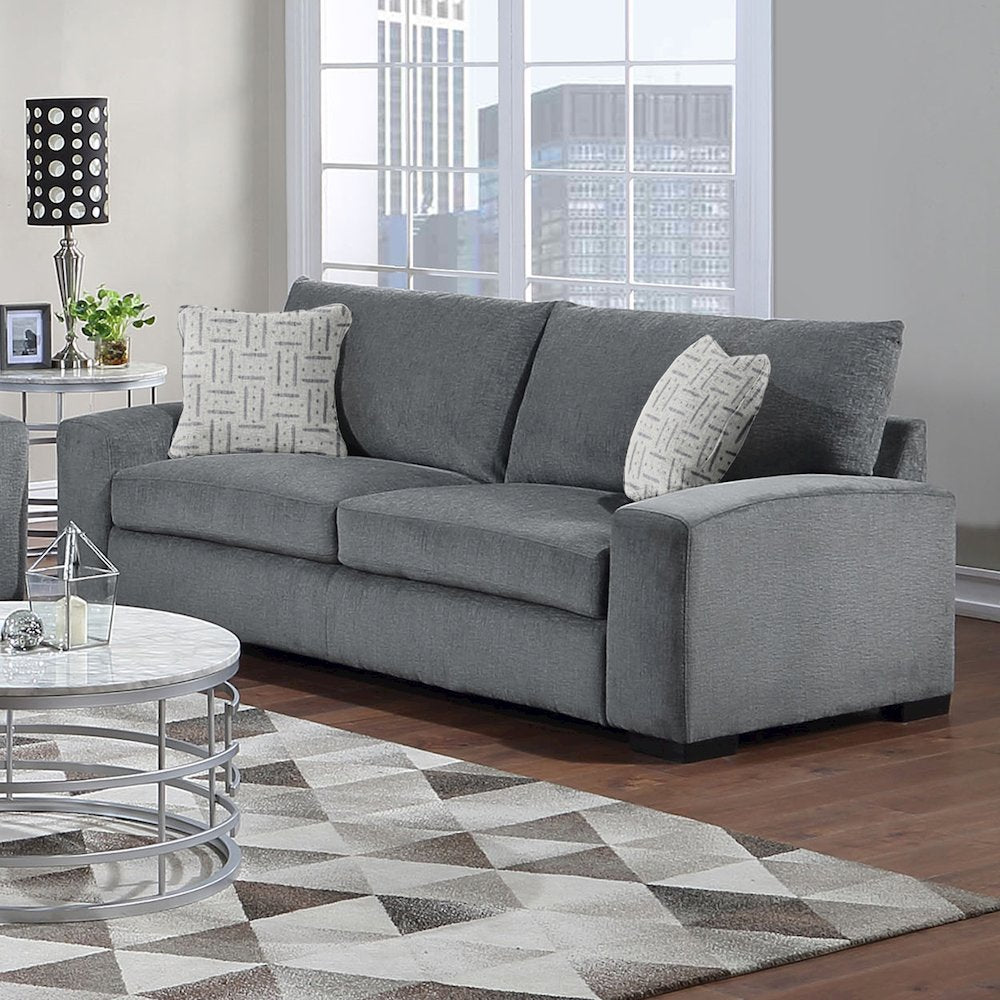 Clayton Modern Upholstered Sofa, Gray
