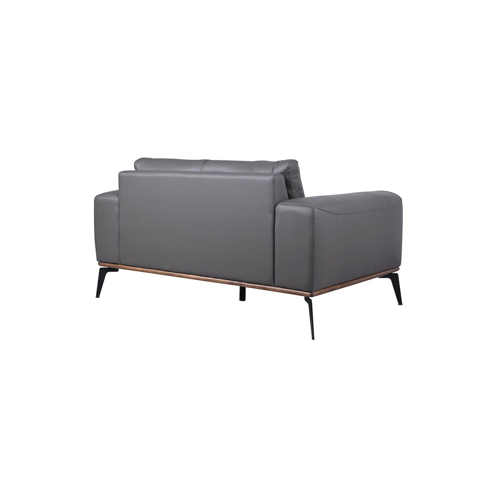 Porter Designs Pietro Top Grain Leather Loveseat, Gray