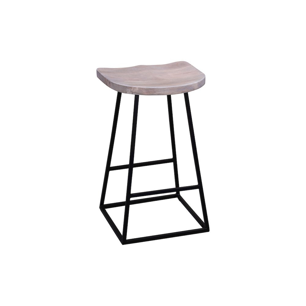 Porter Designs Clement Solid Wood 24" Bar Stool, White