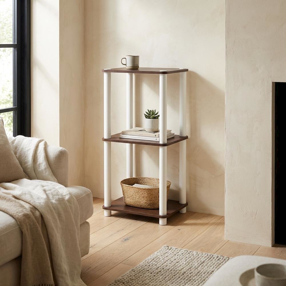 Wooden 3-Tier Open Bookcase with Spacious Shelves for Home Storage
