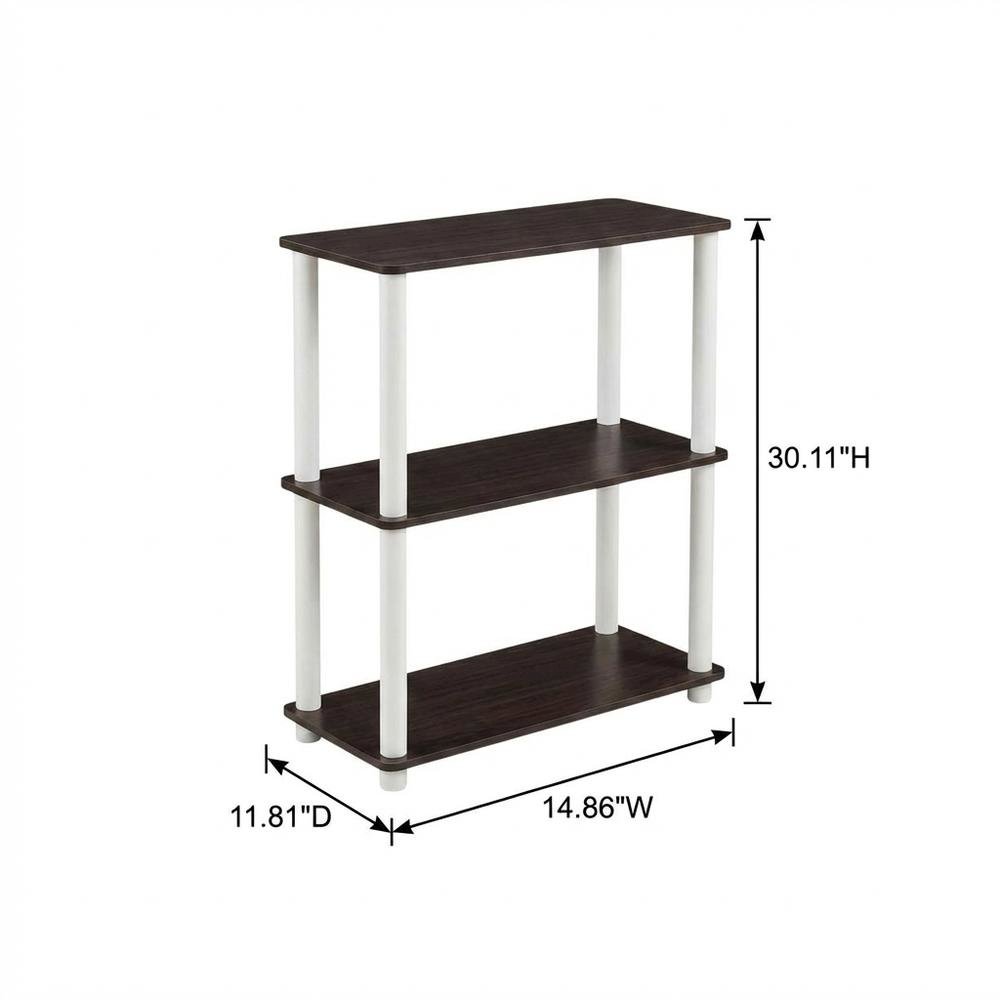 Wooden 3-Tier Open Bookcase with Spacious Shelves for Home Storage