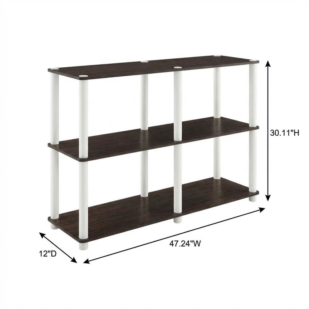 Wood 3-Tier Open Bookcase with Ample Storage and Modern Design