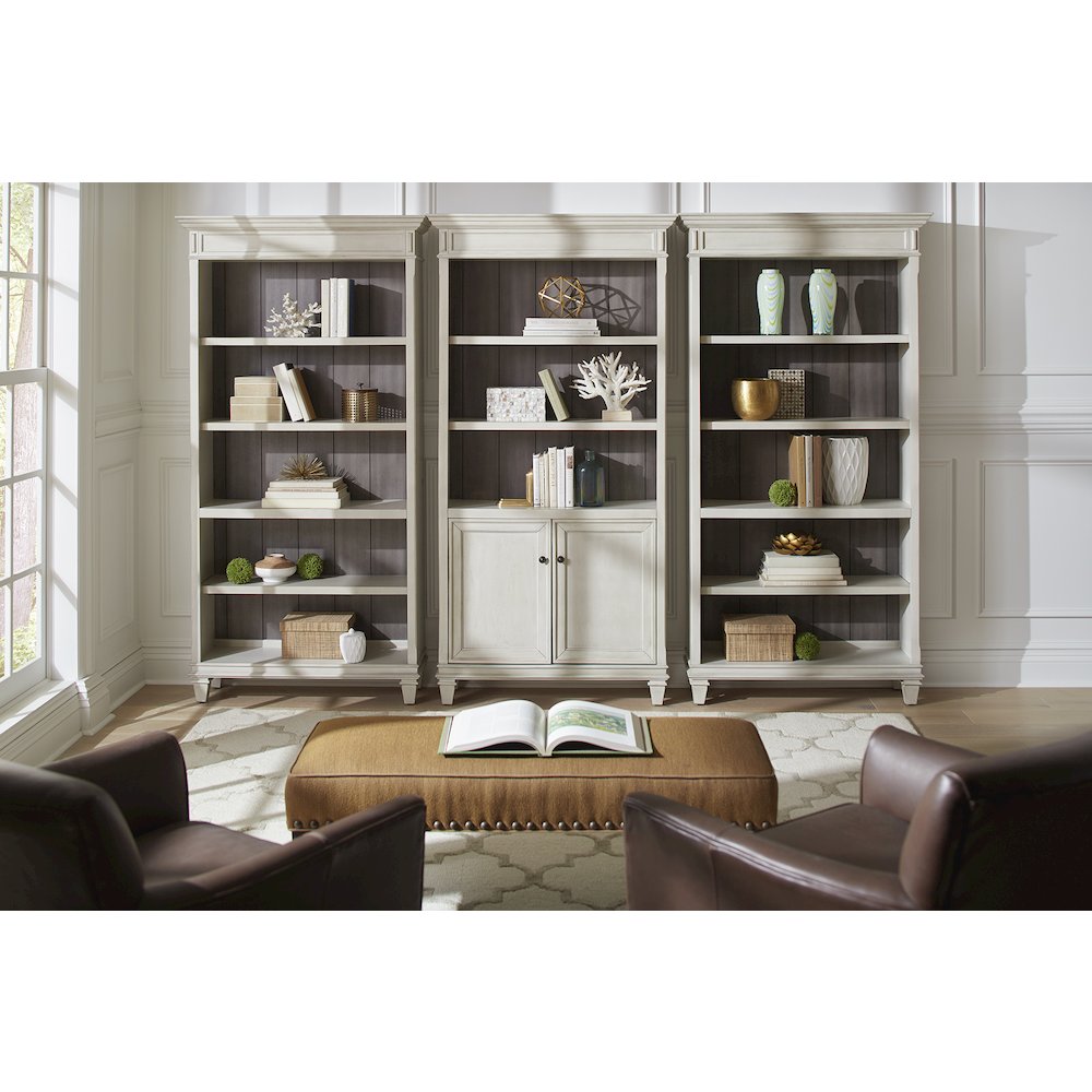 Hartford Wood Bookcase With Doors, White