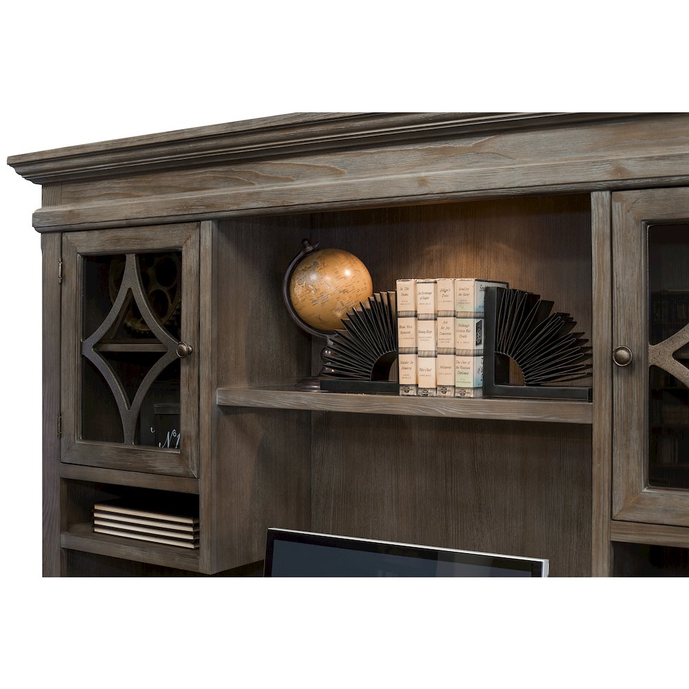 Carson Wood Hutch With Wood Doors, Gray