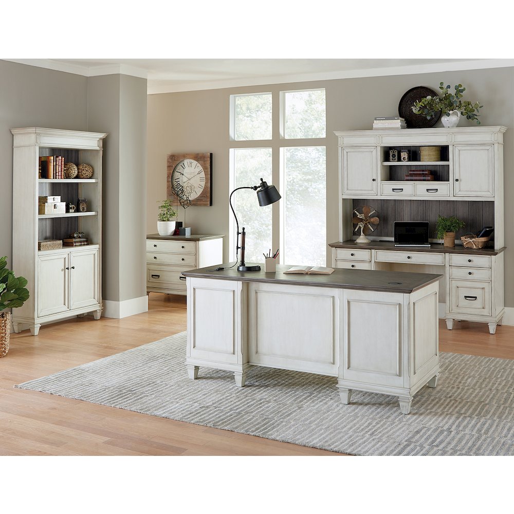 Hartford Wood Bookcase With Doors, White