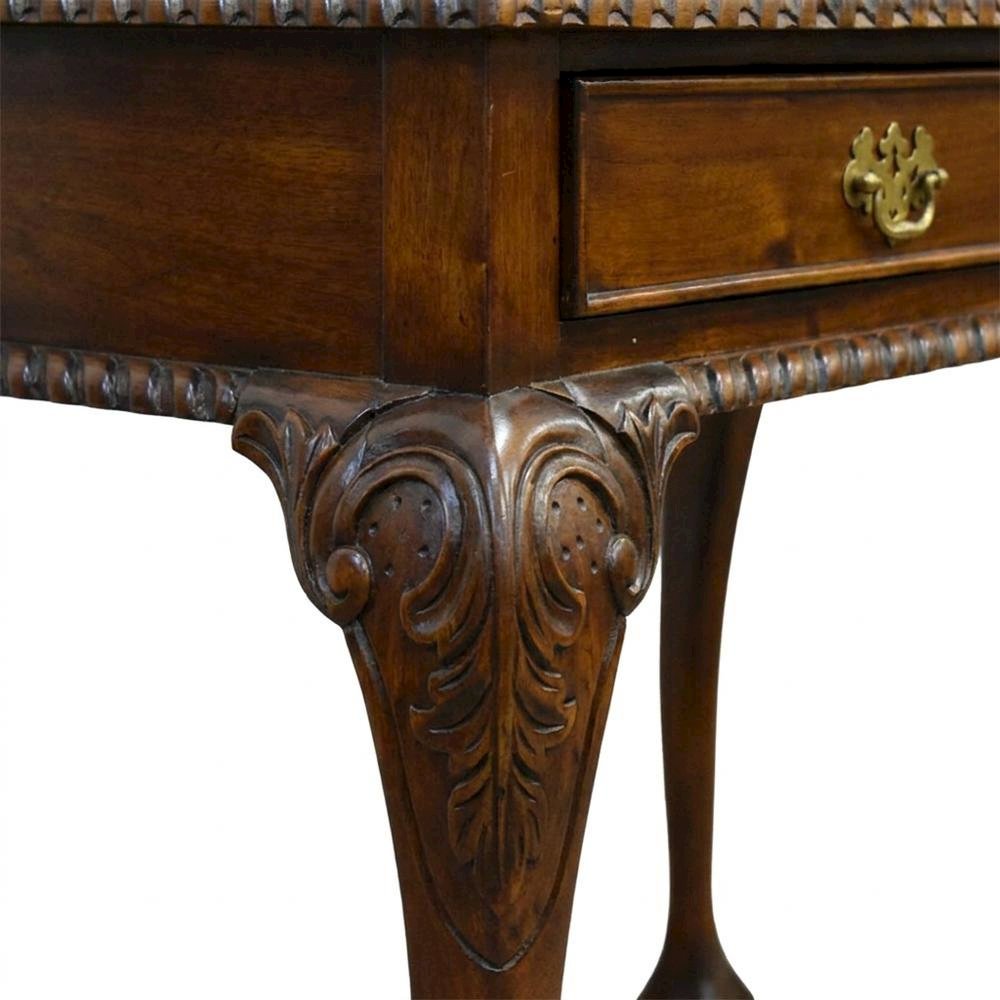 Solid Wood Secretary Desk with Drawers for Home Office, Brown