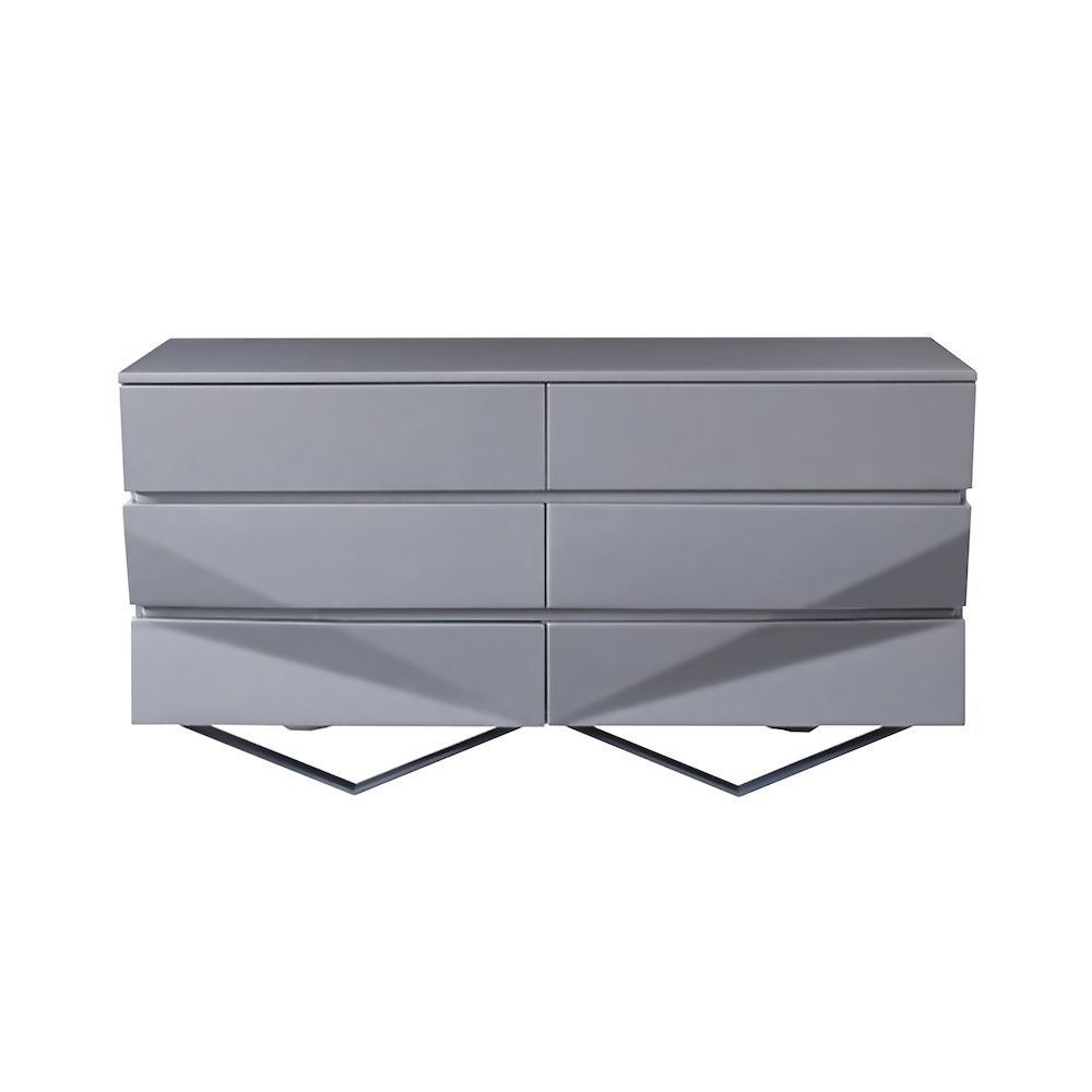 Modrest Duke Modern Grey & Black Gun Chrome Dresser