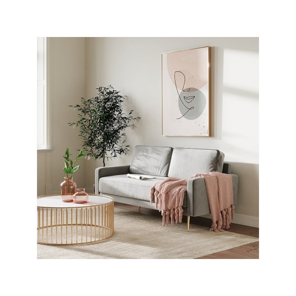 Divani Casa Huffine - Modern Grey Fabric Sofa
