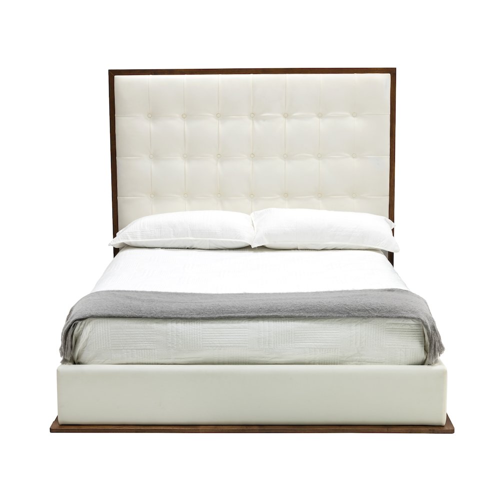 Modrest Amberlie - California King Modern White and Walnut Bed