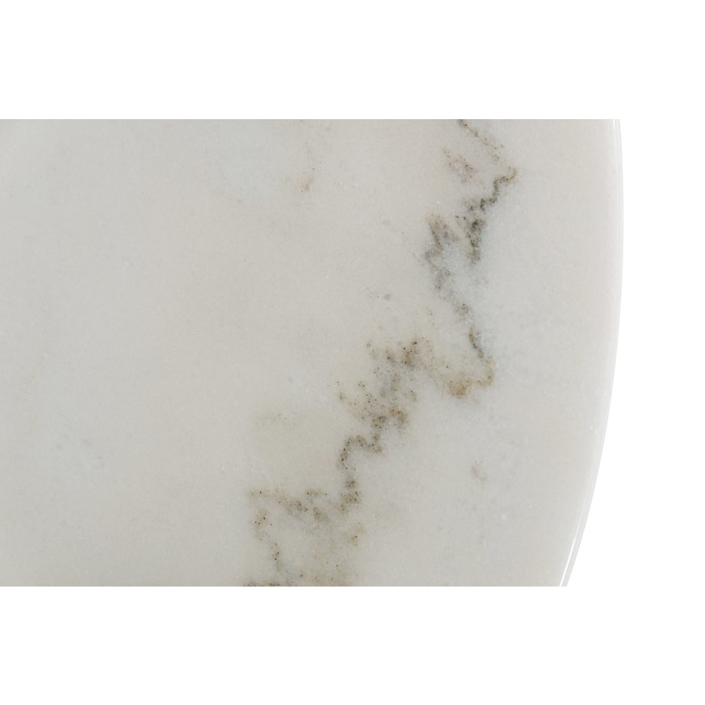 Modrest Fairway - Glam White Marble and Brushed Gold End Table
