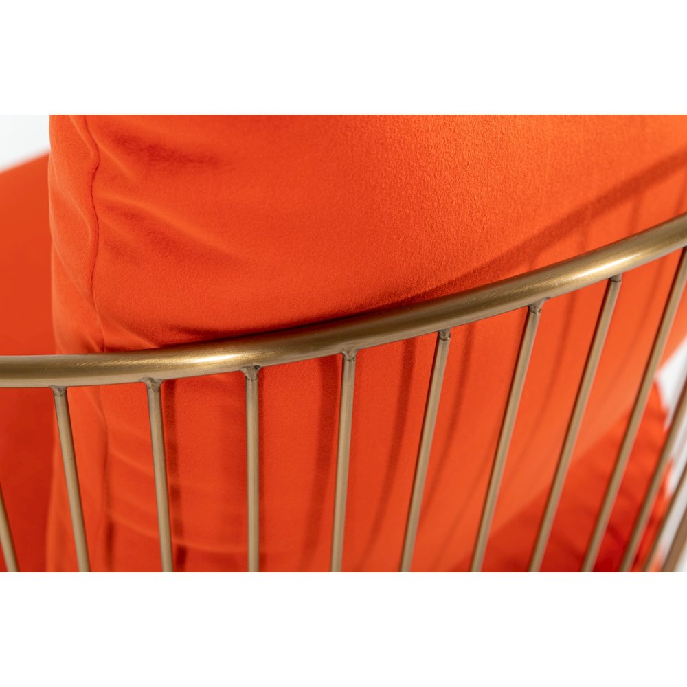 Modrest Loveland - Glam Orange Velvet Accent Chair