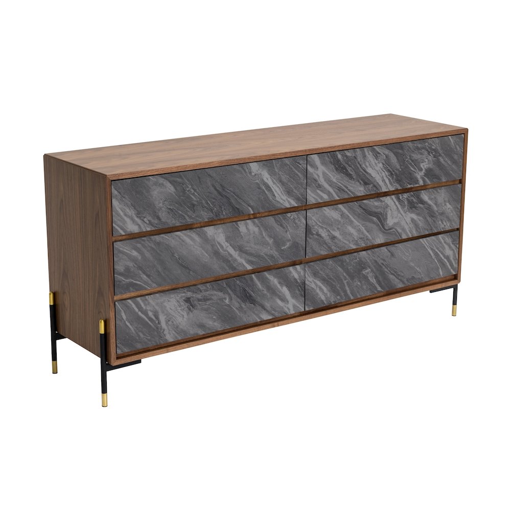 Nova Domus Metcalf - Mid-Century Walnut & Grey Dresser