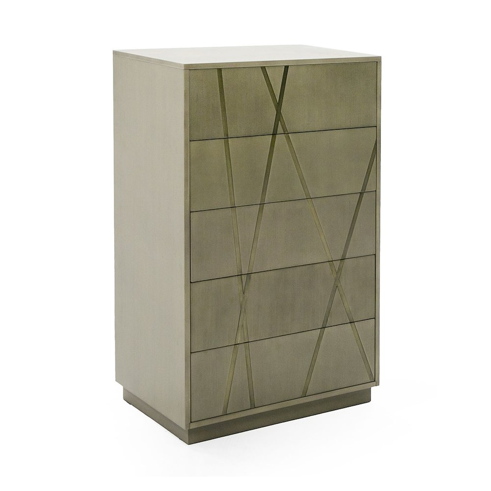 Modrest Nixa - Modern Wide Birch + Brushed Bronze Chest