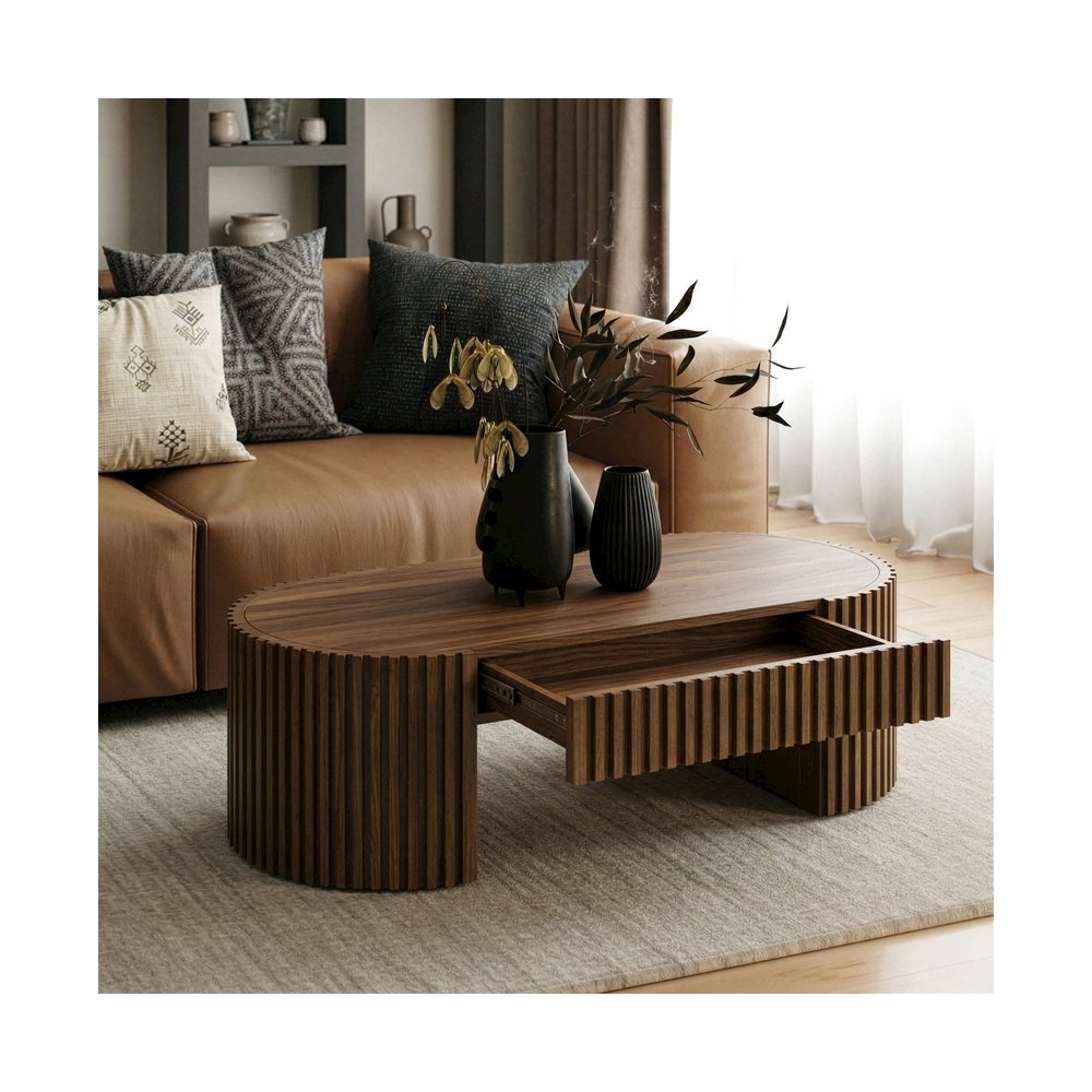 Albrite - Modern Walnut Coffee Table