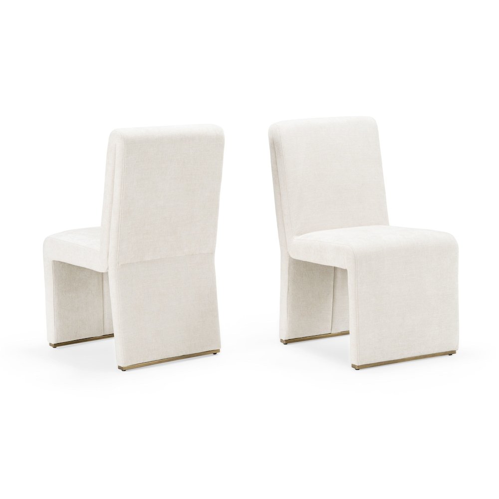 Modrest Bounty - Modern Beige Fabric + Antique Brass Dining Chair (Set of 2)