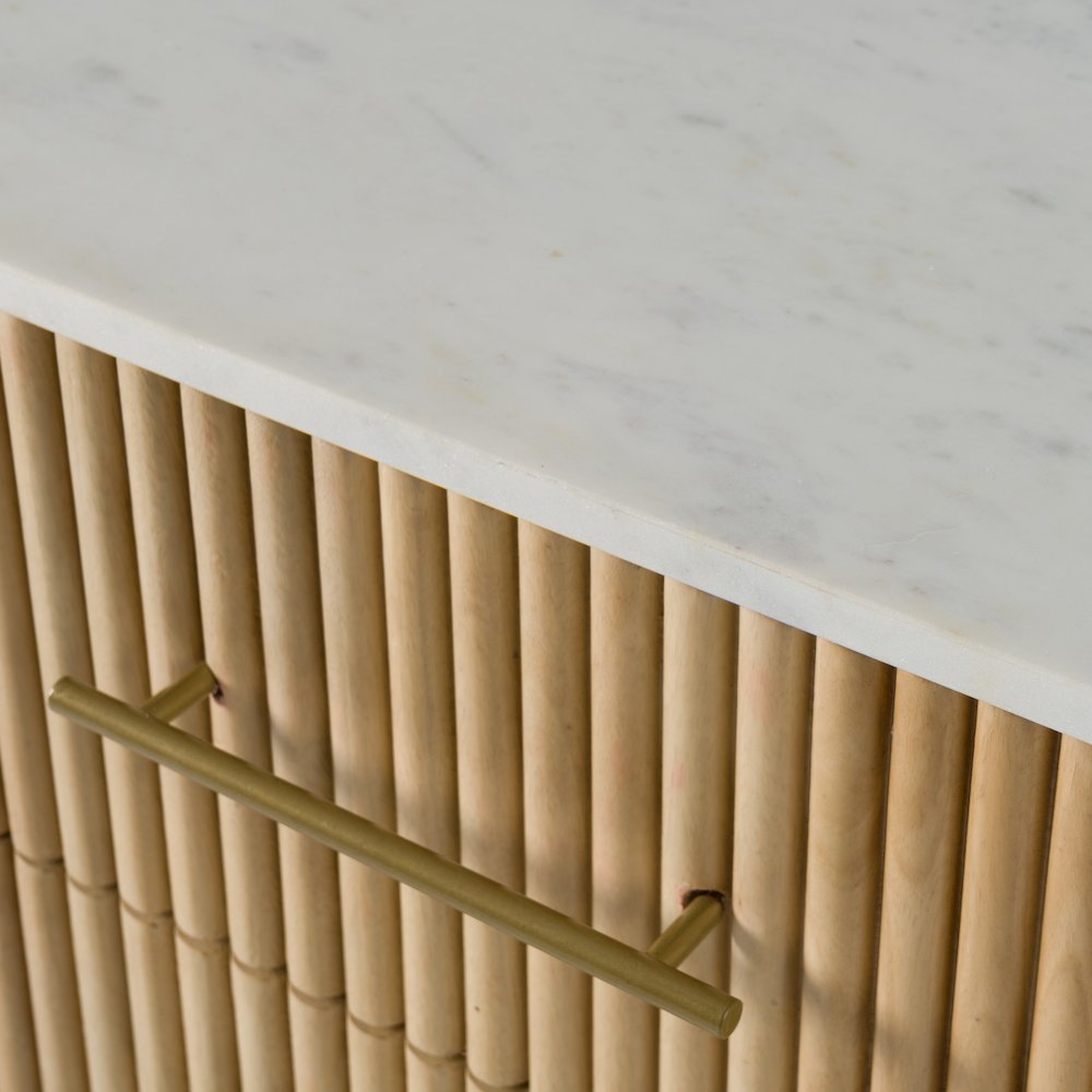 Cambridge White Marble and Mango 3 Drawer Dresser