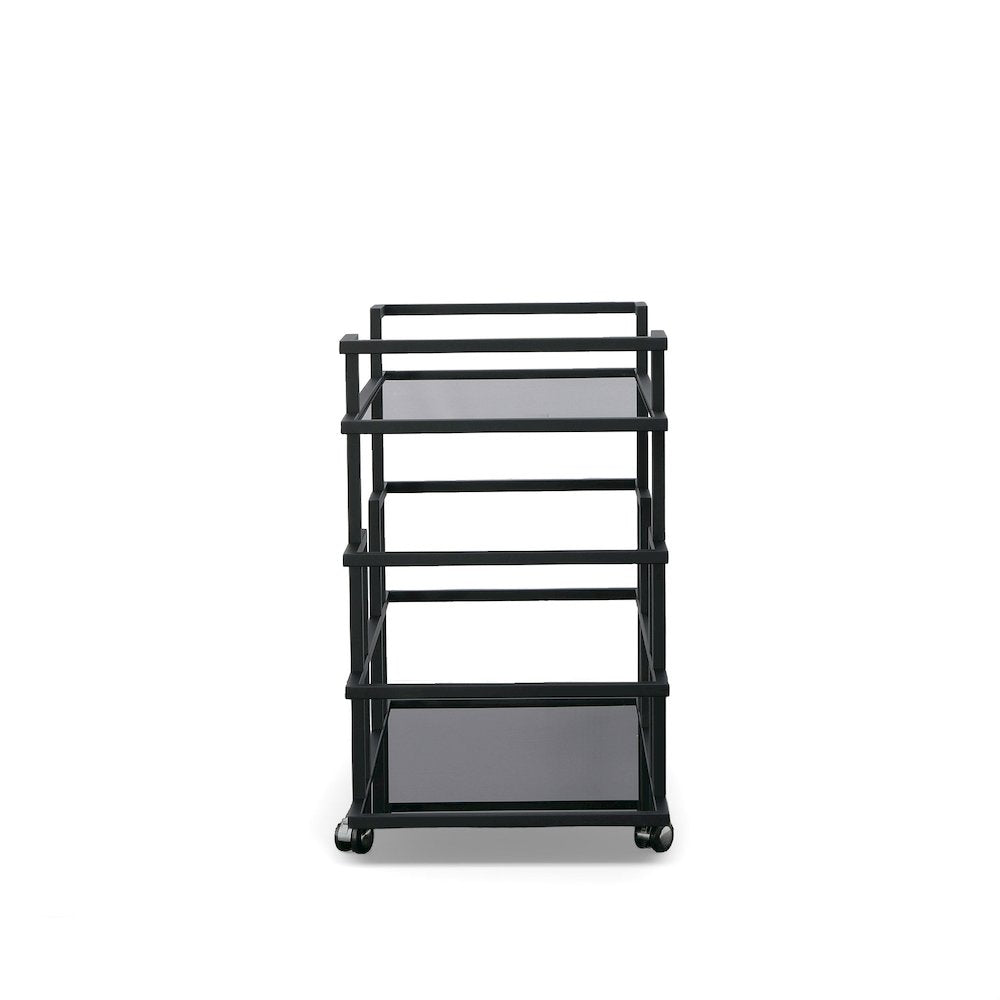 Modrest Deakin - Black Stainless Steel and Black Glass Wine Rack