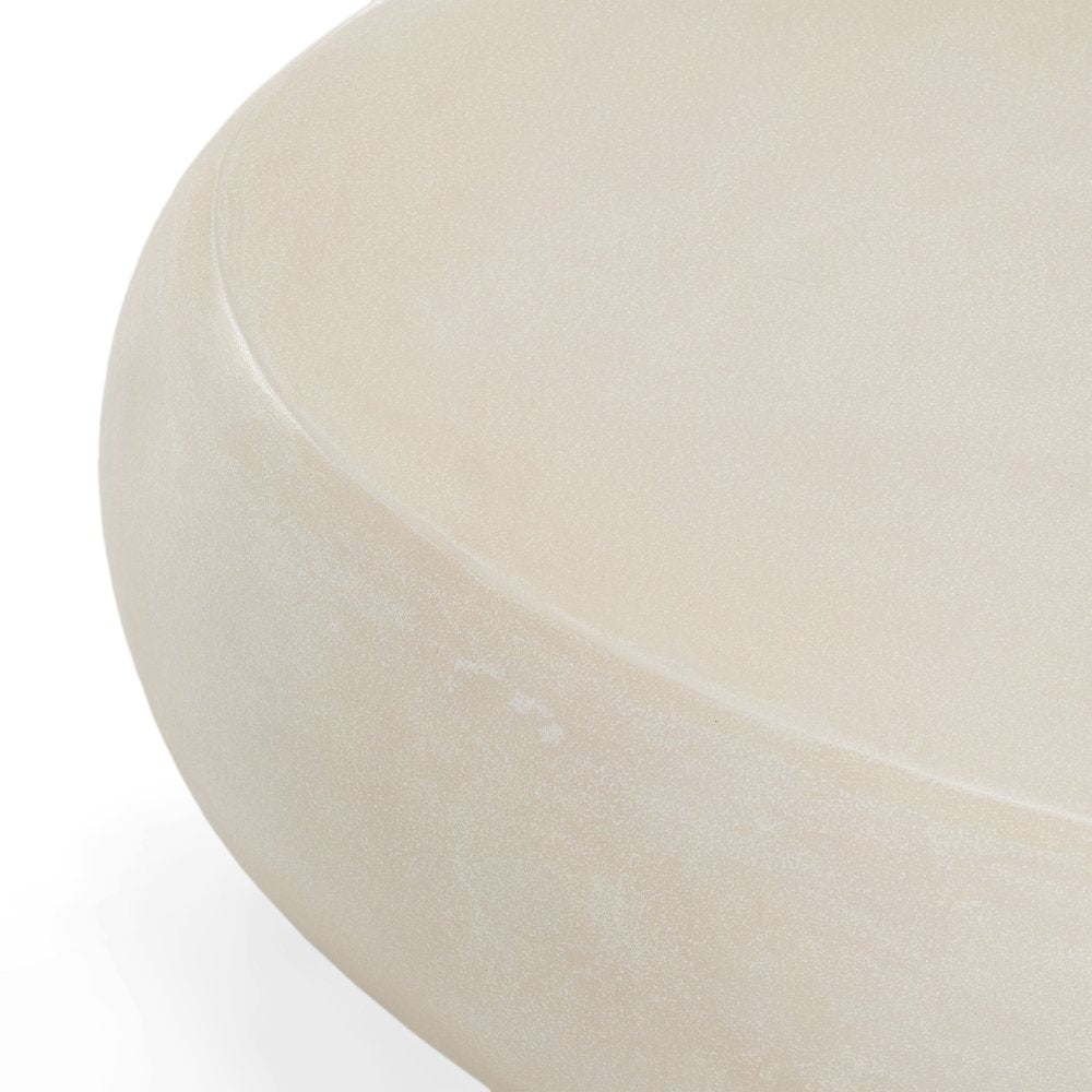 Denny - Modern Beige Fiberform Oval Coffee Table