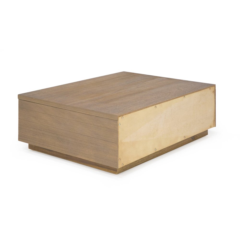 Queen Contemporary Walnut and Grey Bed with Two Nightstands