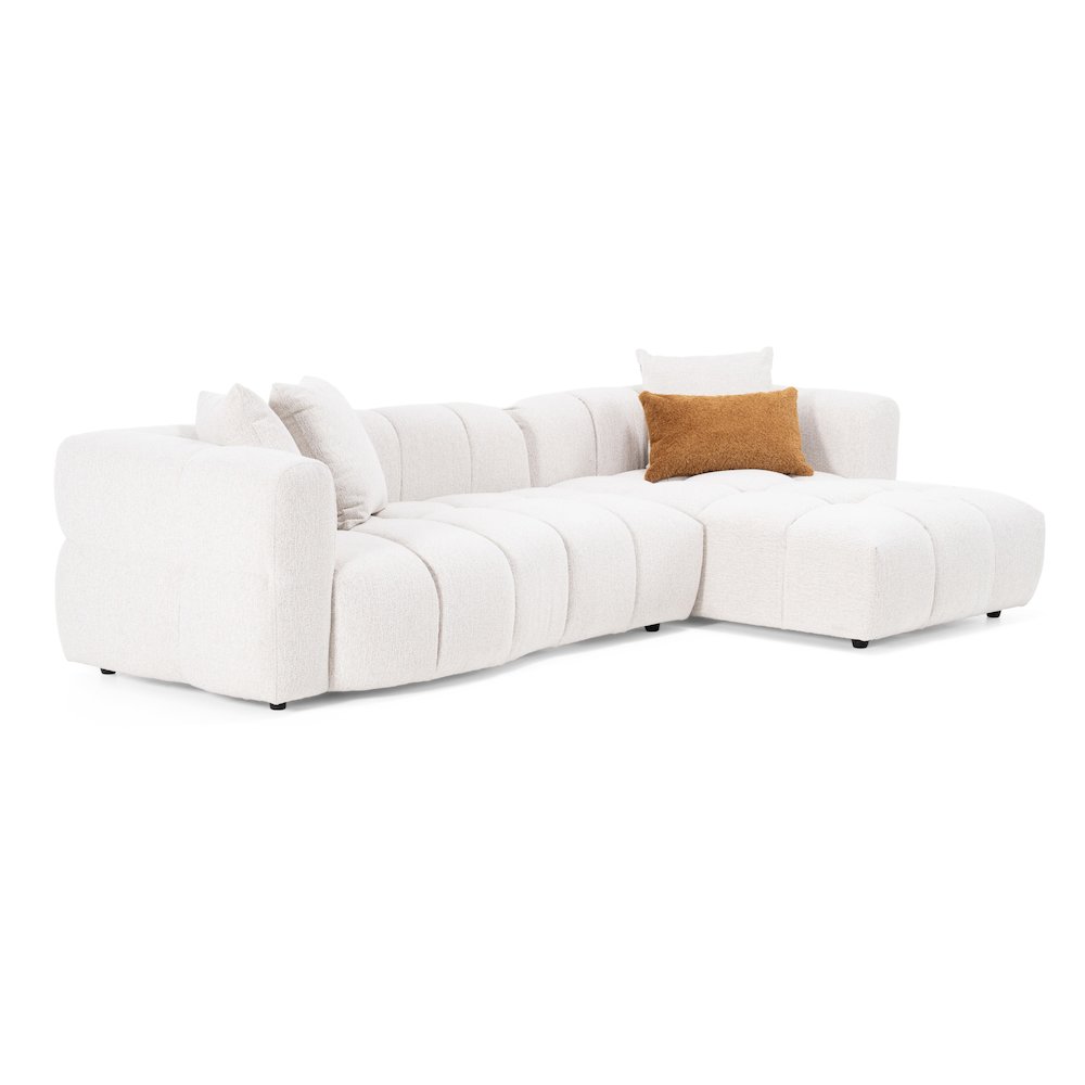 Divani Casa Freya - Modern Beige Fabric Sectional Console