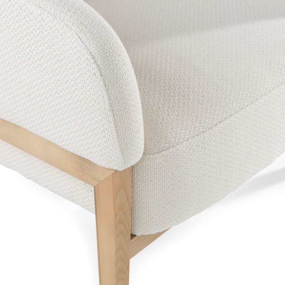 Divani Casa Giselle - Mid-Century Modern Off-White Fabric Accent Chair