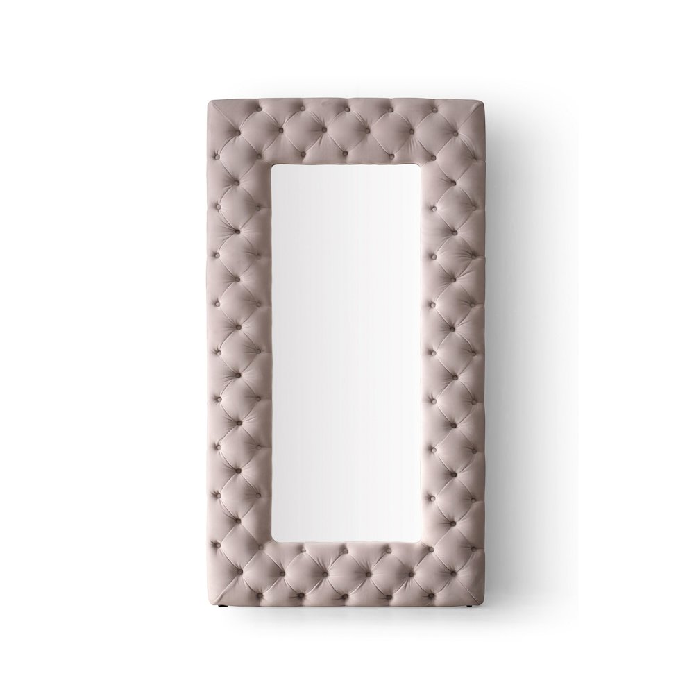 Modrest Legend - Transitional Grey Velvet Floor Mirror