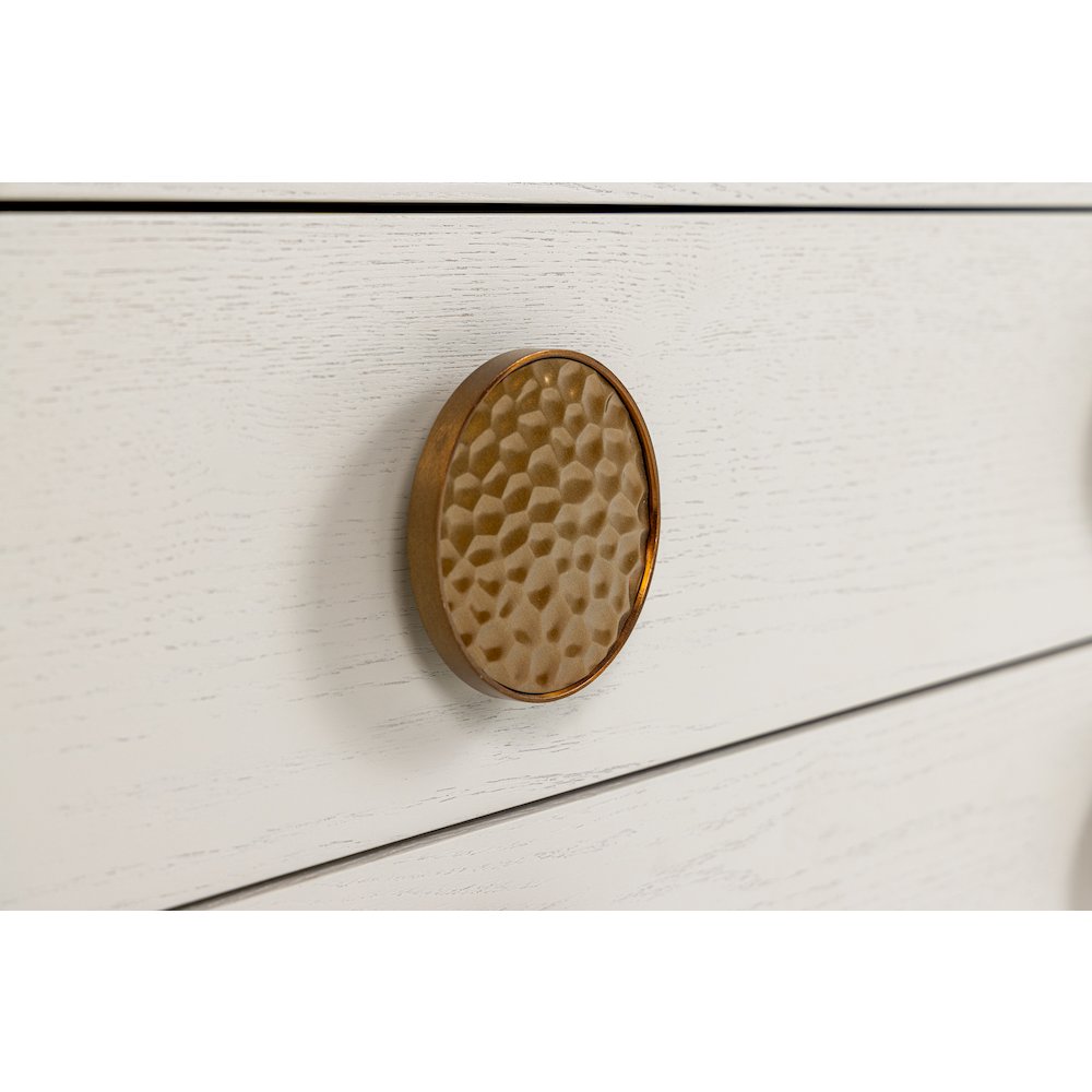 Modrest Marjorie - Modern Cream & Brushed Gold Nightstand