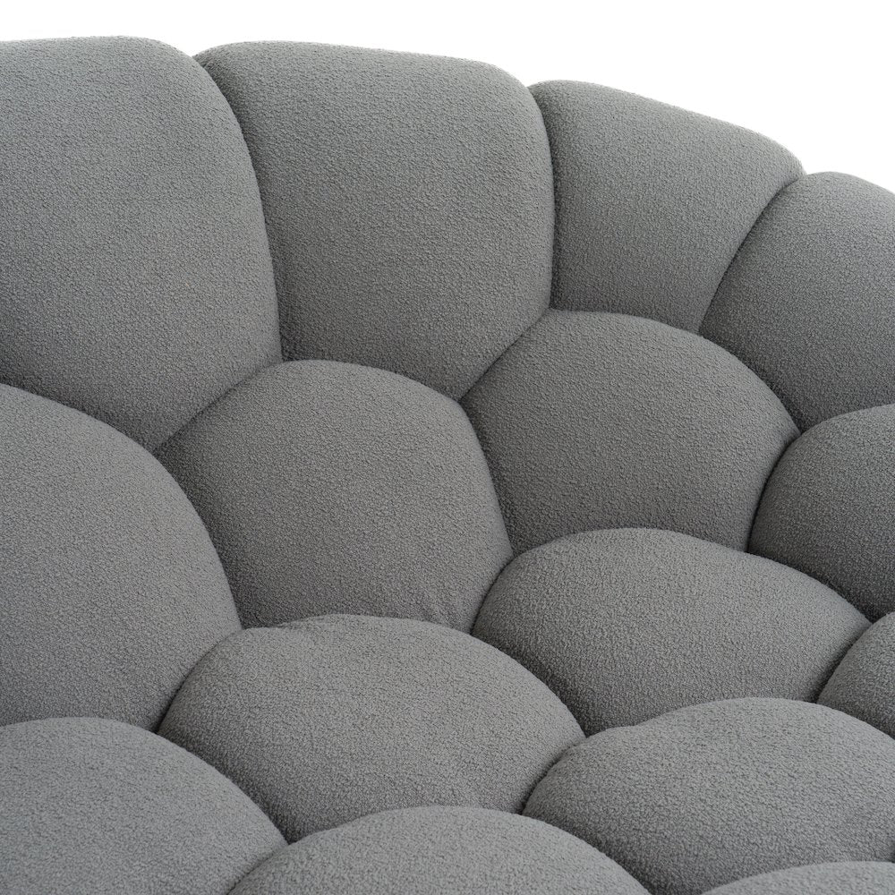 Divani Casa Yolonda - Modern Curved Light Grey Fabric Loveseat