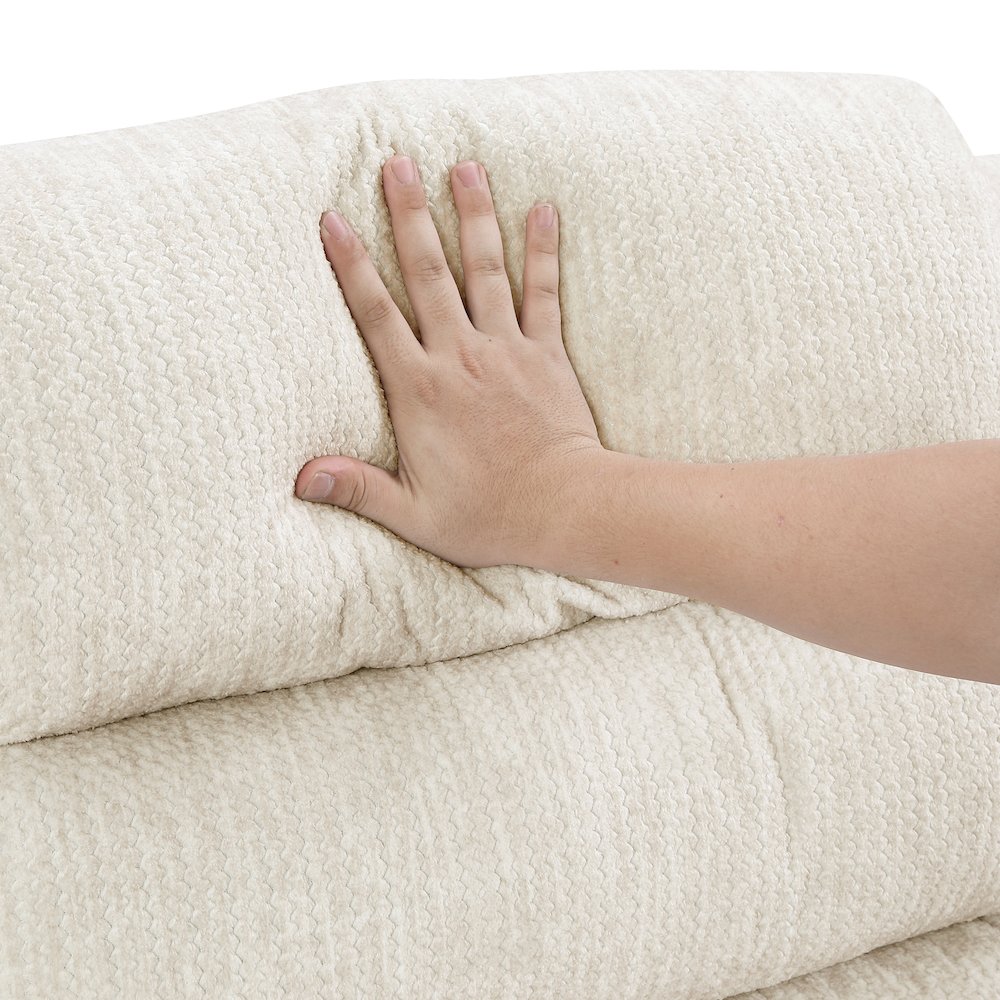 Oxford Microfiber Swivel Glider Reclining Chair in Beige