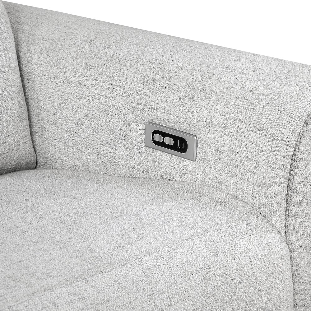 McPherson Chenille Power Double Reclining Love Seat in Cloud