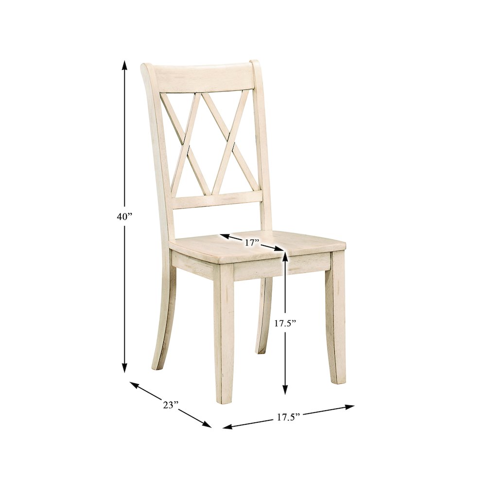 Janina Wood Dining Room Side Chair, set of 2 in White