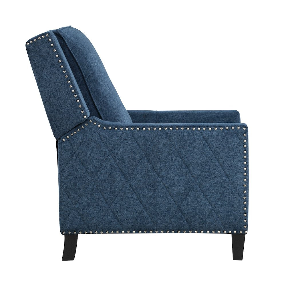 Lexicon Banks Textured Fabric Push back Recliner in Blue