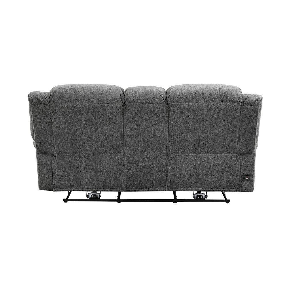 Brennen Microfiber Power Double Reclining Love Seat In Charcoal
