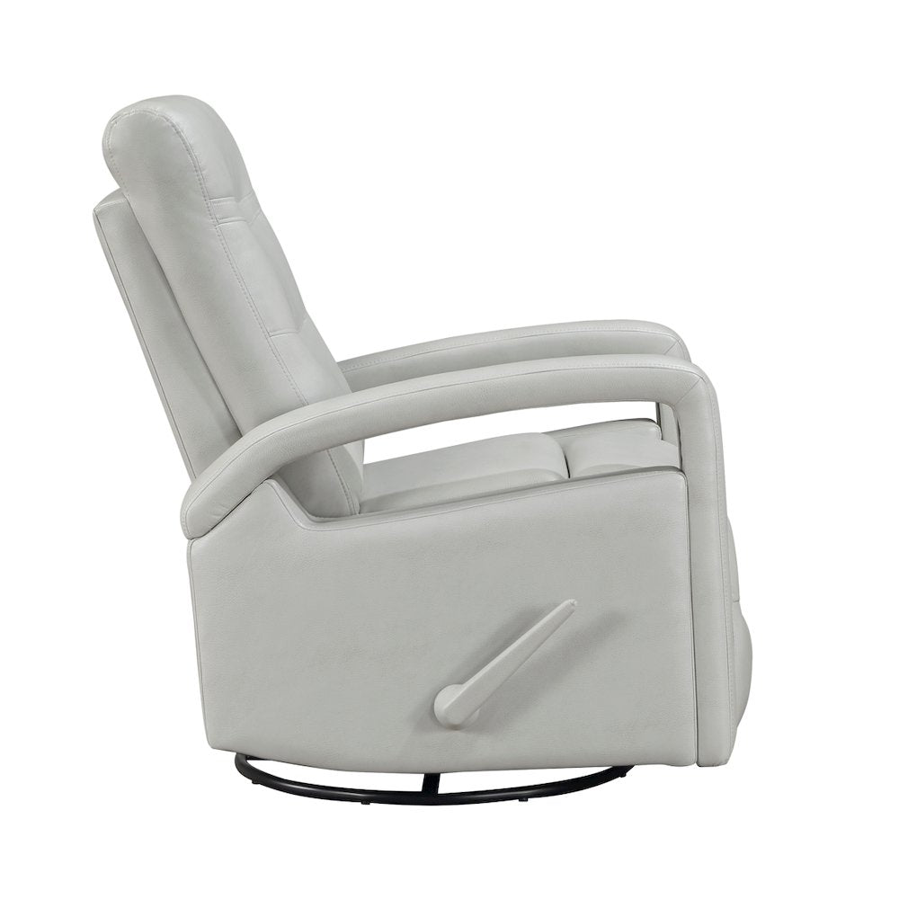 Lexicon Camden Faux Leather Swivel Glider Reclining Chair in Smoke Color
