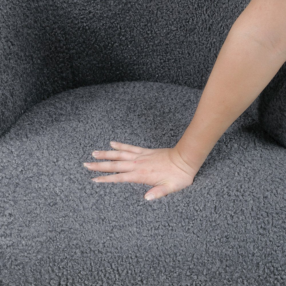 Woodway Boucle Accent Chair in Dark Gray
