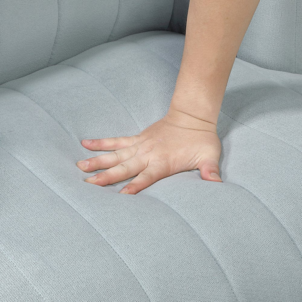 Joyce Textured Swivel Chair in Aqua Blue
