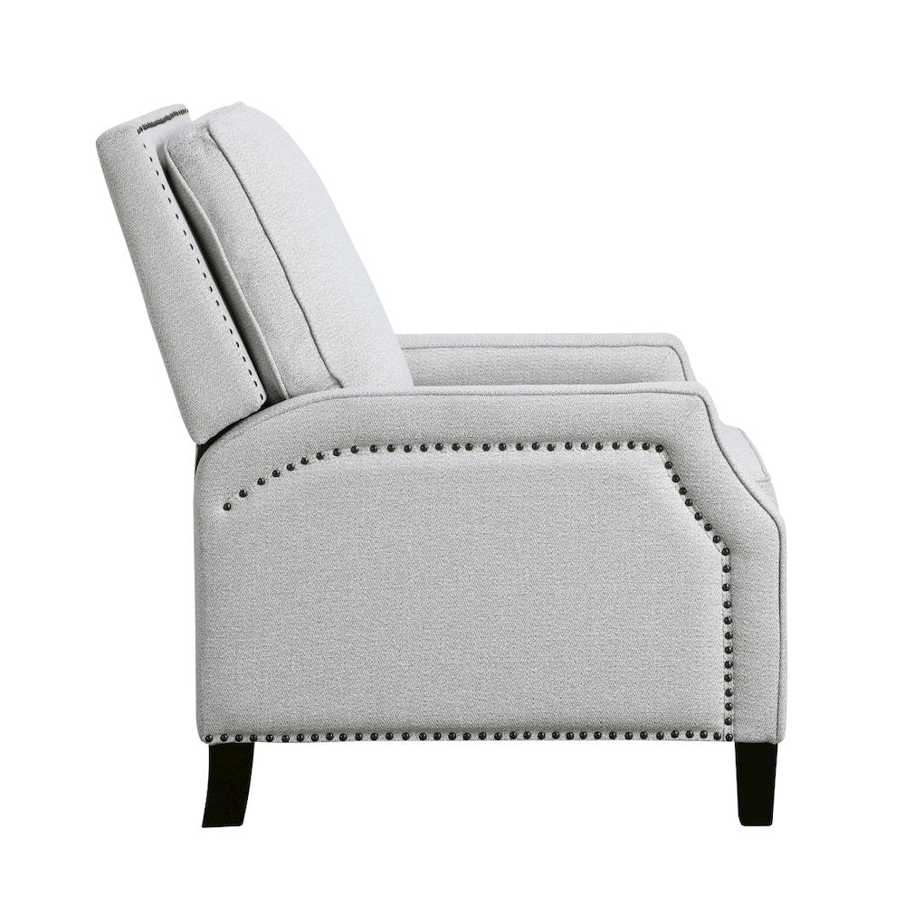 Lexicon Berenson Chenille Push Back Recliner in Gray