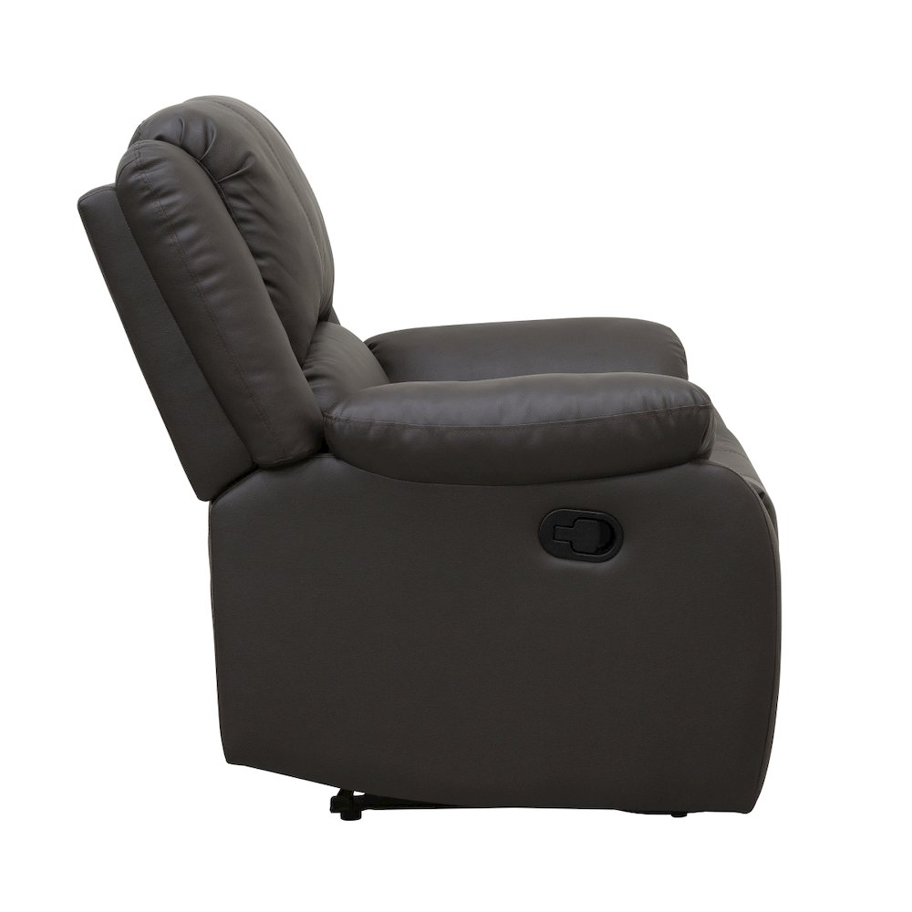 Lexicon Fairview Faux Leather Manual Recliner in Dark Brown