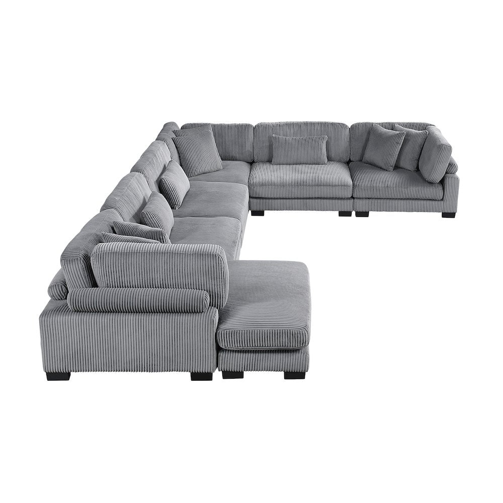 Traverse Corduroy 6-Piece Modular Sectional with chaise in Gray