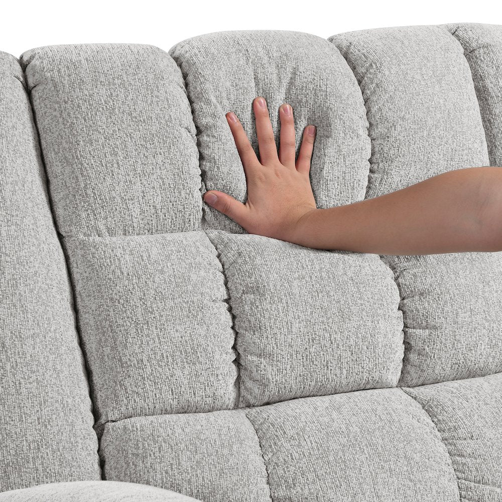 Baldwin Chenille Rocker Reclining Chair in Light Gray