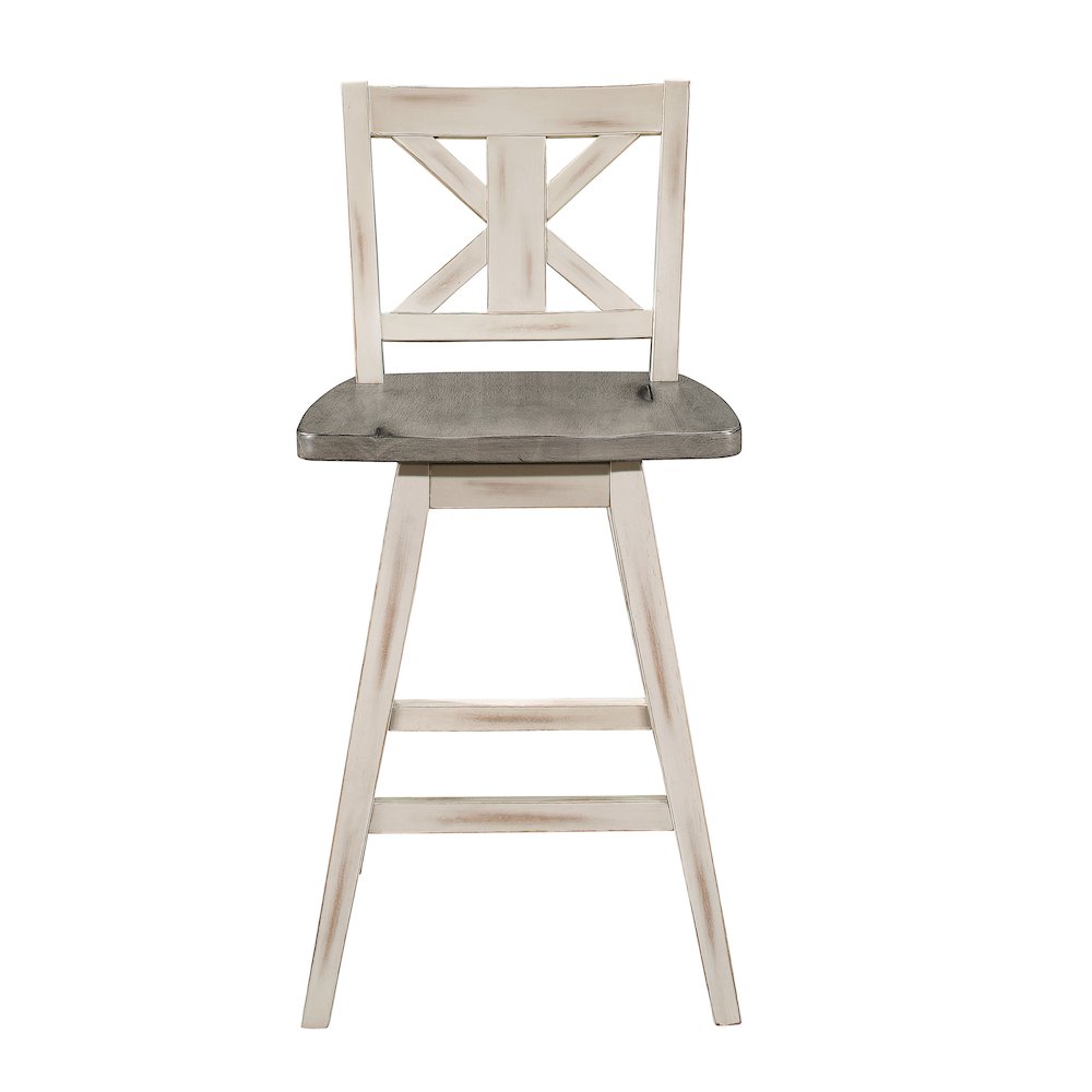 Amsonia Wood Swivel Counter Height Chair, set of 2 in Gray and Black