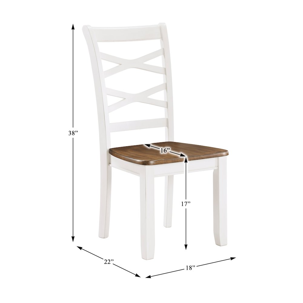 Dobson Mango Veneer Dining Set (set of 7) in Cherry and White