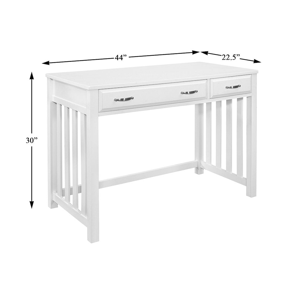 Blanche Asian Hardwood Desk in White