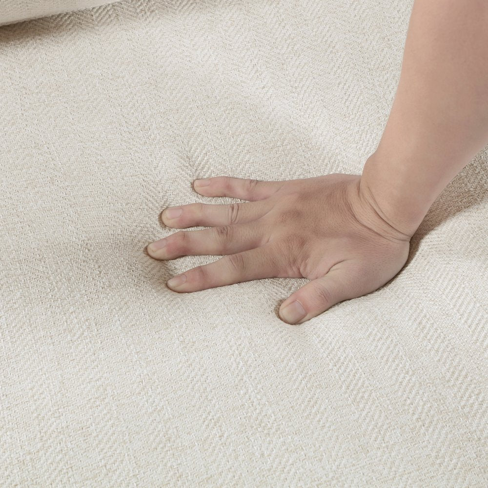 Zeke Textured Sofa in Ivory