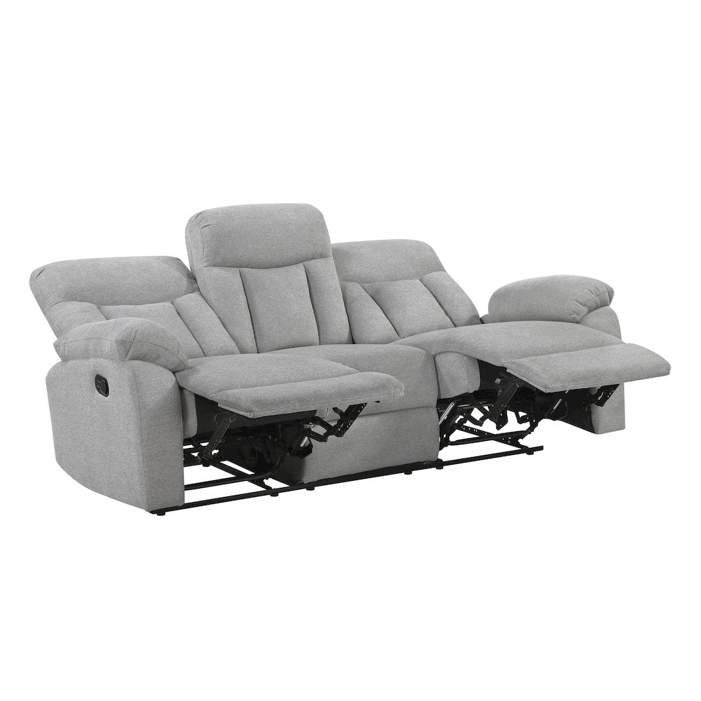 Jules Chenille Double Reclining Sofa in Gray